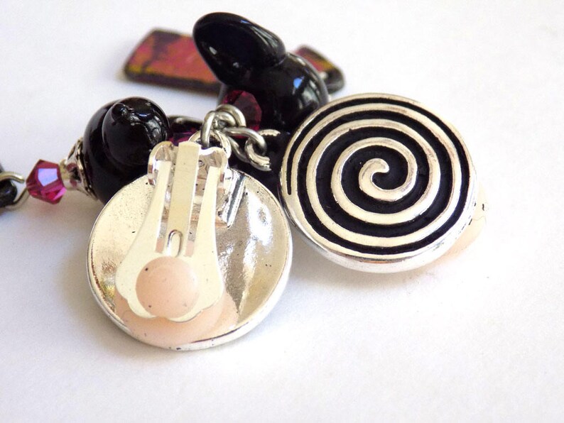 Clip on Earrings Silver Earrings Gift for Her Boho Earrings Gift for Women Handmade Jewelry Statement Earrings Birthday Gift Beaded Earrings
