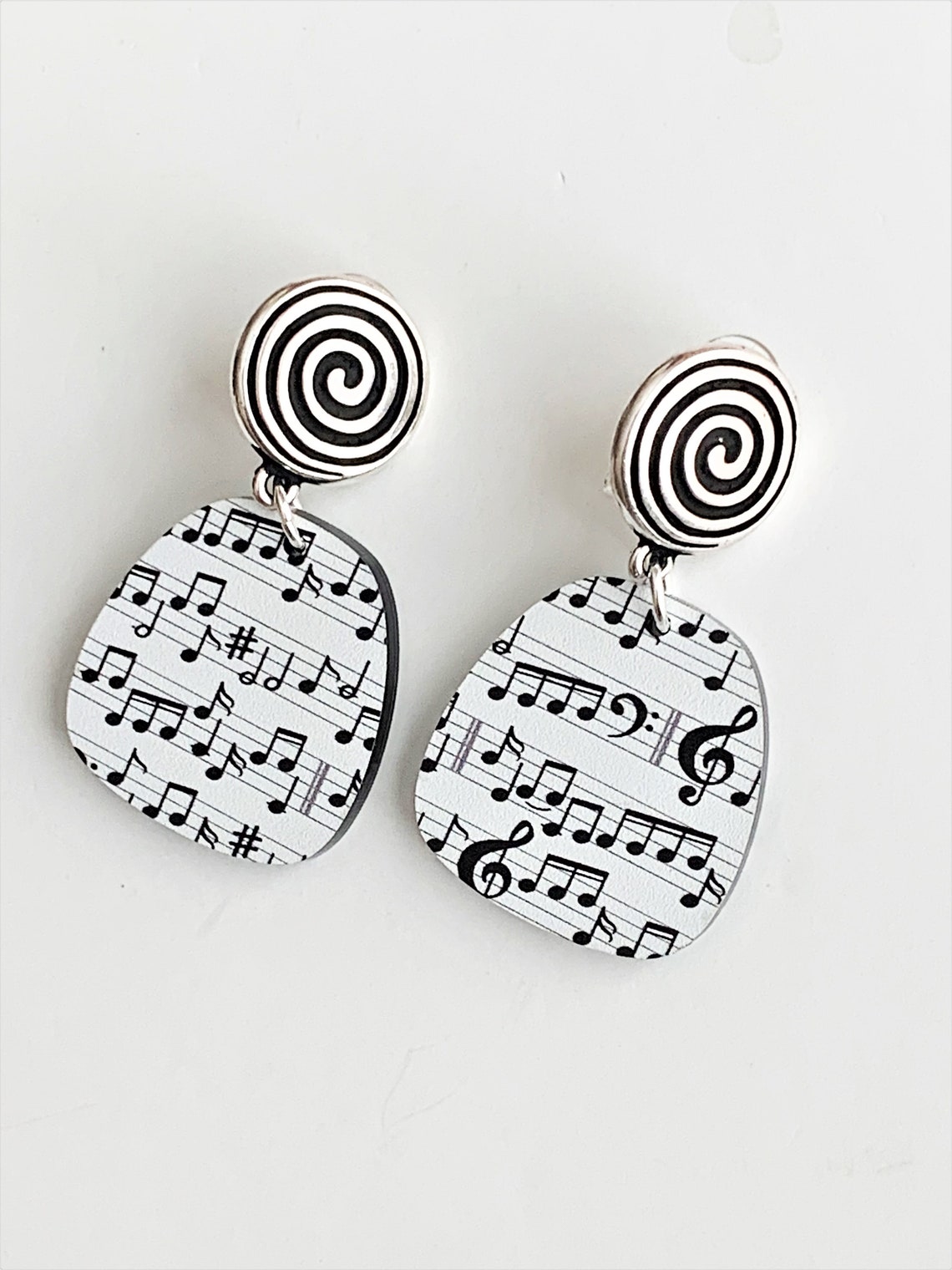 Music Note Clip on Earrings for Women Short Lightweight Etsy