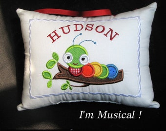 Personalized Embroidered MUSICAL Keepsake Dolphin Music Box Pillow