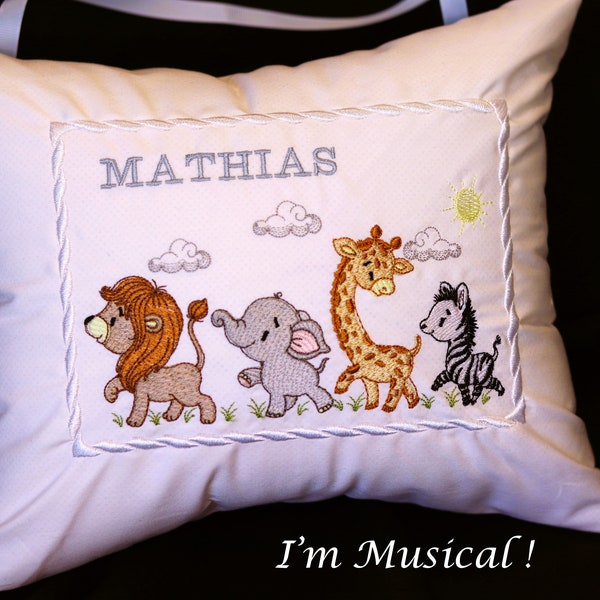 Kissy Kissy Jungle Friends Musical Pillow with Tulle Bag