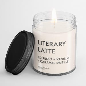 LITERARY LATTE Soy Candle - Cozy Bookish Candle – Book Candle - Literary Candle for Readers - Book Lover Gift