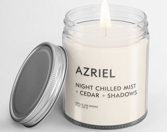 AZRIEL Soy Candle, acotar, acomaf, Book Lover Candle, Book Scented Candle, Literary Candle, Book Inspired Candle, Book Candle Scent