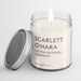 SCARLETT O'HARA Soy Candle, Gone With The Wind Gift Candle, Book Lover Candle, Book Scented Candle, Literary Candle, Book Inspired Candle 