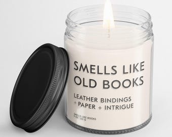 OLD BOOKS Scented Candle | Literary Inspired Soy Vegan Candle for Book Lovers