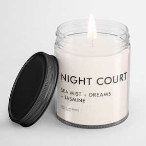 NIGHT COURT Soja Kerze - Vom Gericht der Rosen und Dornen inspirierte Kerze - Buchkerze - Literarische Kerze für Leser - ACOTAR Geschenk