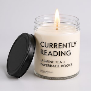 CURRENTLY READING Scented Candle | Literary Inspired Soy Vegan Candle for Book Lovers