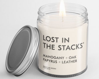 LOST in THE STACKS Soy Candle, Book Lover Candle, Book Candle, Literary Candle, Book Candle Scent, Book Lover Gift, Old Books Candle