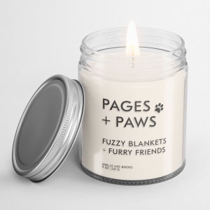 PAGES AND PAWS Soy Candle, Book Lover Gift, Book Lover Candle, Book Scented Candle, Literary Candle, Book Inspired Candle, Book Candle Scent