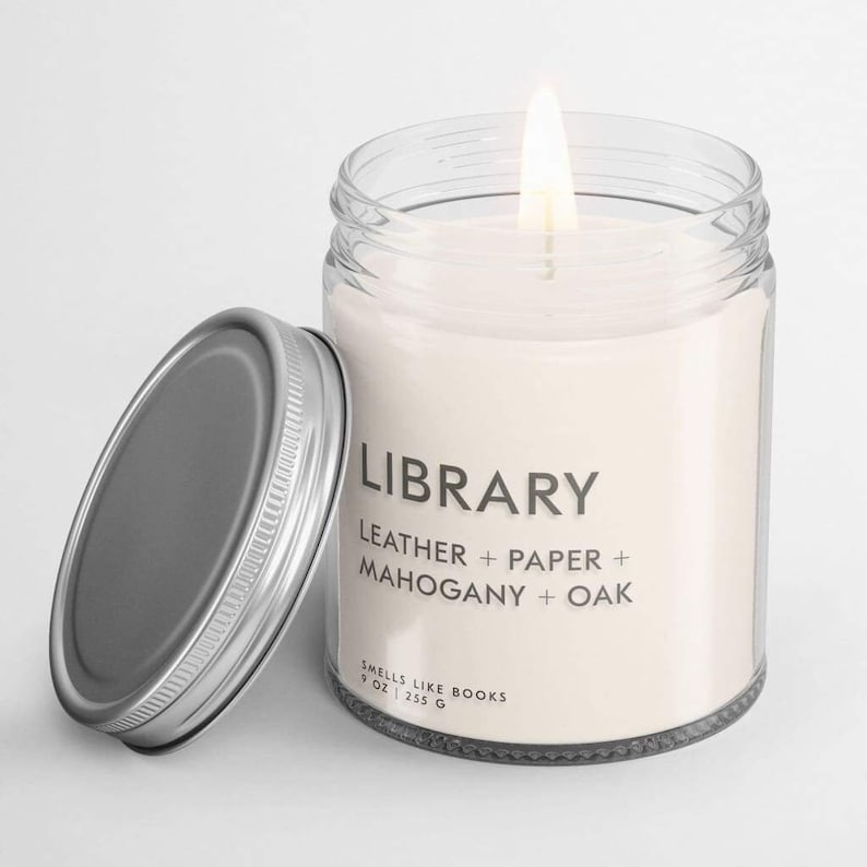 LIBRARY Soy Candle Book Lover Gift Book Lover Candle Book image 1