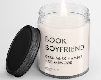 BOOK BOYFRIEND Scented Candle | Literary Inspired Soy Vegan Candle for Book Lovers