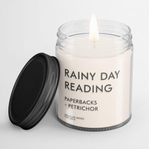 RAINY DAY READING Soy Candle - Cozy Bookish Candle – Book Candle - Literary Candle for Readers - Book Lover Gift
