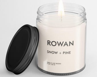 ROWAN Scented Candle | Literary Inspired Soy Vegan Candle for Book Lovers