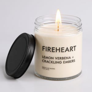 FIREHEART Scented Candle | Literary Inspired Soy Vegan Candle for Book Lovers