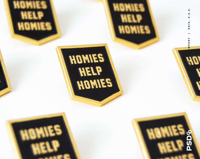 Homies Help Homies Enamel Pin Lapel Pin Backpack Pin Jacket Pin image 1