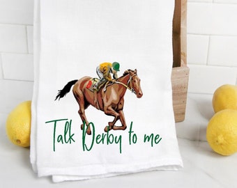 Sac de farine, torchon, Derby du Kentucky, course de chevaux, soirée derby, cadeau pour hôtesse, amoureux des chevaux, torchon amusant