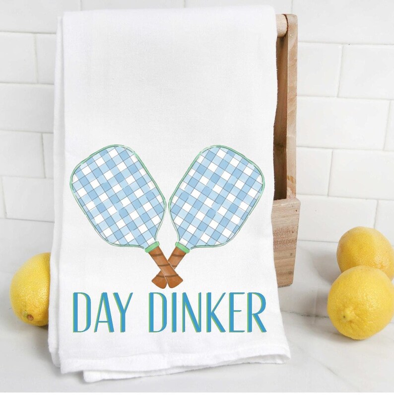 The Preppy Pineapple Home Day Dinker Pickleball Tea Towel - Thumbnail 2