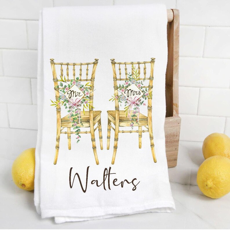Personalized Mr. and Mrs. Wedding Tea Towel