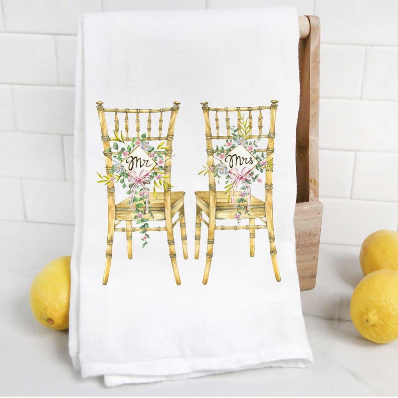Personalized Mr. and Mrs. Wedding Tea Towel - Thumbnail 2
