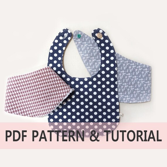 3 Patterns Set Bandana Bib Baby Bib PDF Sewing Tutorial | Etsy