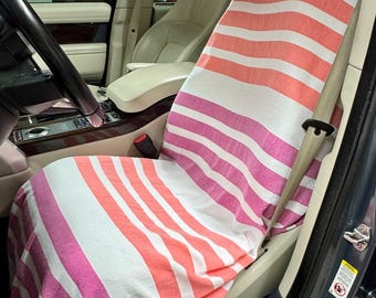 Car Seat Cover-Protective Towel for the Car-All Natural Fabrics-Turkish Cotton-Adjustable-Washable-Made in USA!-FREE SHIPPING! Many Colors!