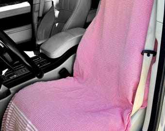 Car Seat Cover-Protective Towel for the Car-All Natural Fabrics-Turkish Cotton-Adjustable-Washable-Made in USA!-FREE SHIPPING! Many Colors!