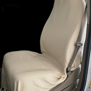 Car Seat Cover-Yoga Towel for Your Car-Adjustable, Washable --HEAVIER Turkish Cotton - Free Shipping! -- Cream Diamond Pattern