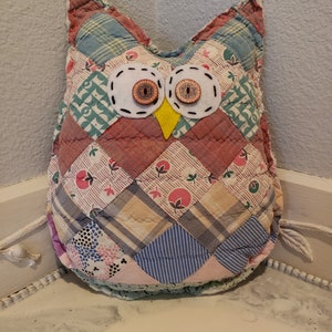 Olde Quilty Owl - OOAK 100+ Year Old Quilt Handmade Shabby Chic Farmhouse