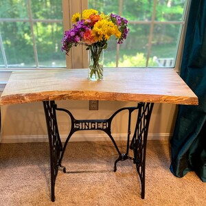 Live Edge Ambrosia Maple Console Table/Desk, Handmade