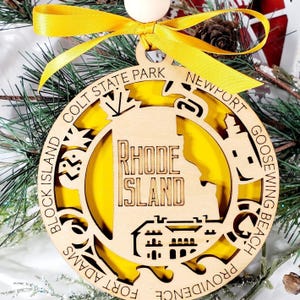 Rhode Island Christmas ornament, Personalized custom gift, Gift for friends, 2025 Family keepsake or Vacation souvenir, Small Thank you gift