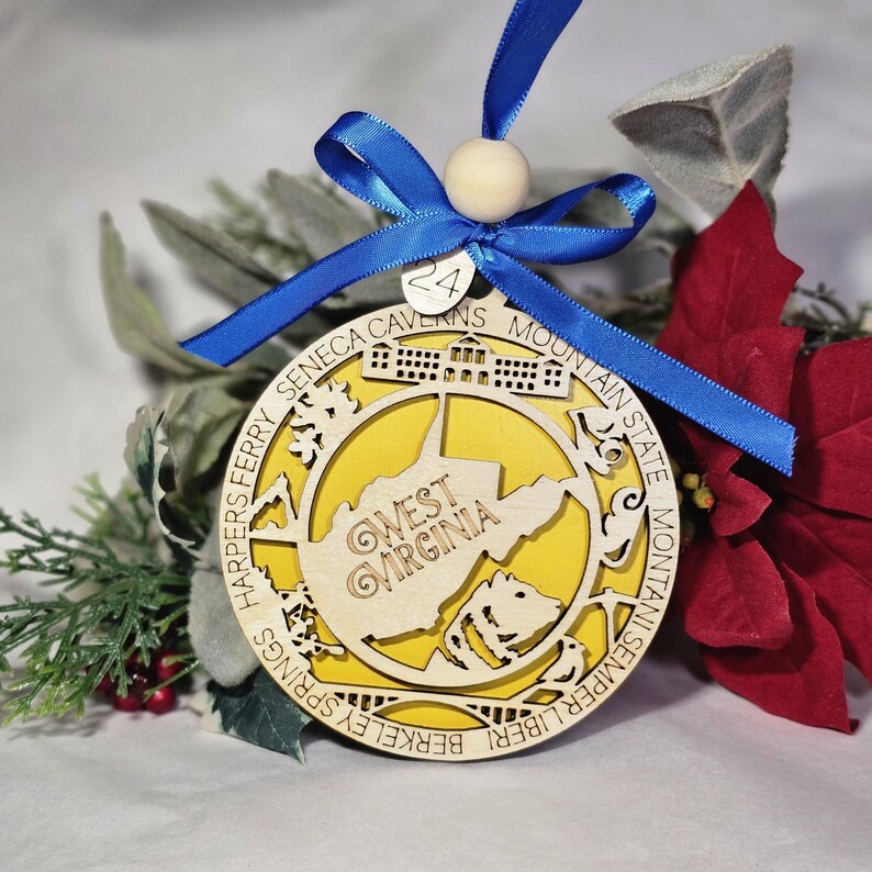 West Virginia Christmas Ornament, Personalized Gift, 2024 Family