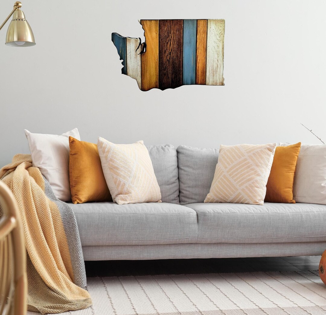 Fresh Look at Washington Large Wood State Modern Farmhouse Style Home Decor