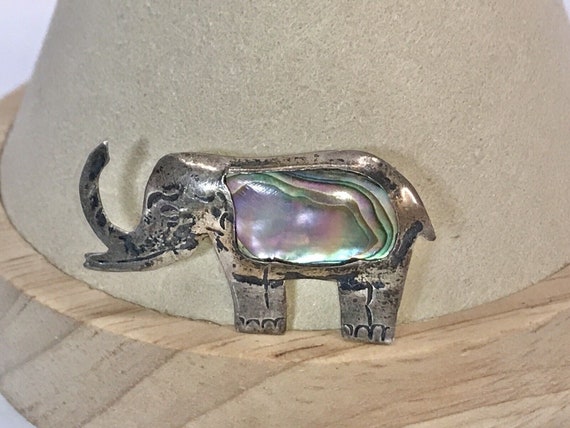 Vtg 925 Sterling Silver Elephant Brooch Marked Me… - image 6