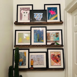 Floating Picture Ledge Wall Shelf, Floating Shelf, handmade with solid hardwood, ideal for home and office space