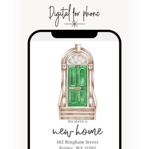 Annonce de déménagement numérique | Carte postale pour téléphone We Moved | Nouvelle carte de visite | Maison neuve personnalisée | Nouvelle carte pour la maison avec texte | Nouvelle maison