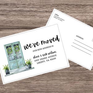 Nouvelles cartes de visite, Faire-part de déménagement moderne, Nous venons d'emménager, Nous avons déménagé, Carte postale, Changement d'adresse, Téléchargement immédiat, Nouvelle adresse personnelle