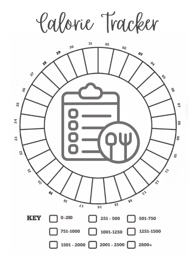 Daily Calorie Tracker Template: Printable Food Log (PDF Download) - Etsy