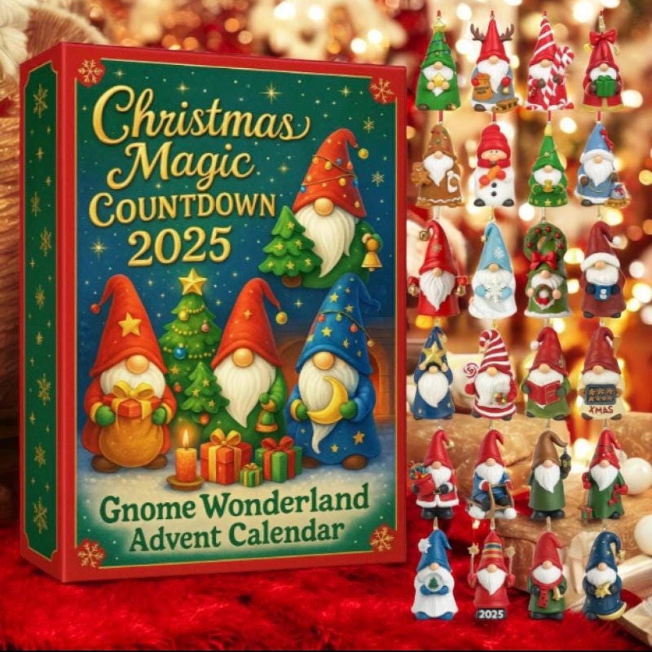 Discover Gnome Wonderland 2D Acrylic Advent Calendar 2025 Christmas Ornament Gift Set