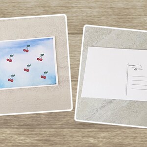 Ensemble de 6 cartes postales de papeterie Cerise