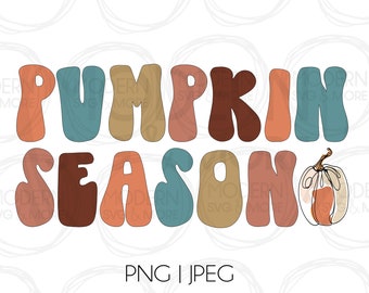 Pumpkin Season Retro Fall PNG, Halloween Clipart (Digital Design)