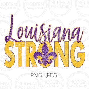 Louisiana Strong PNG: Fleur-de-lis Sublimation Design (Digital Download)