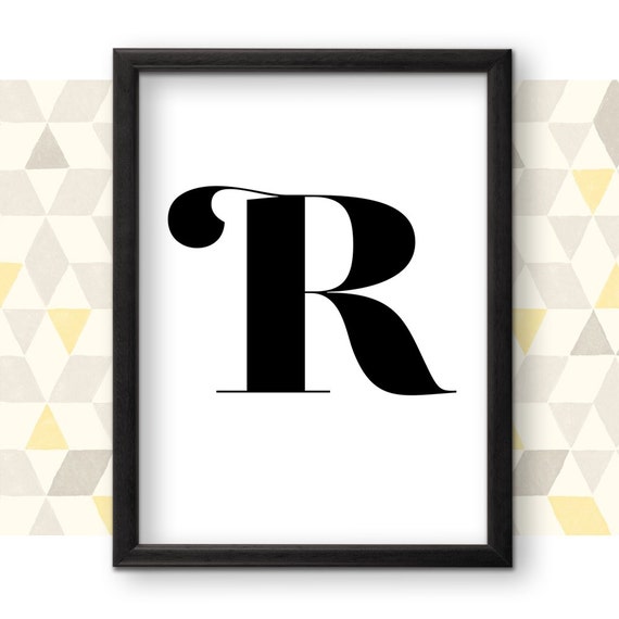 R Letter Artwork, R, Monogram, Printable Poster, Typography, Printable Artwork, Black and White, Artwork Print, Wall Artwork, Modern, Letter Poster image relating to Printable Letter R named R Letter Artwork, R, Monogram, Printable Poster, Typography, Printable Artwork, Black and White, Artwork Print, Wall Artwork, Fashionable, Letter Poster