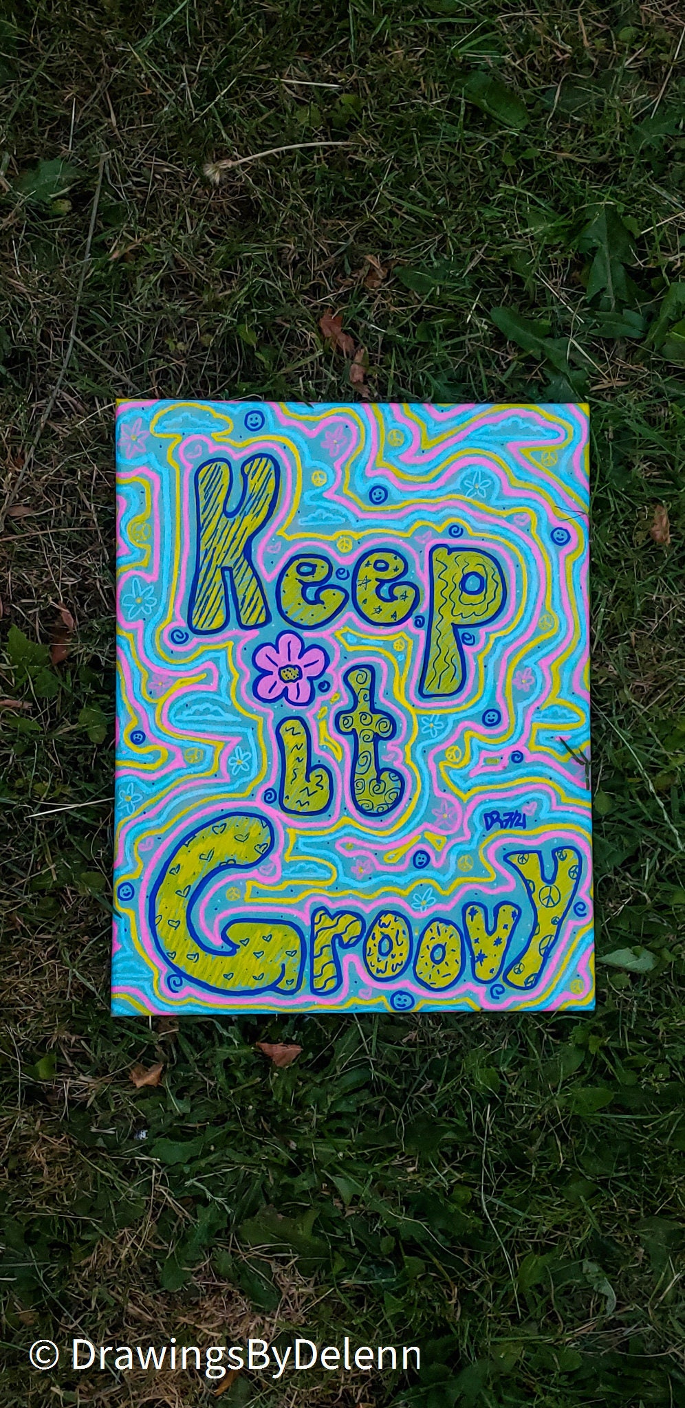 Keep It Groovy Original Acrylic Painting on Stretched Canvas | Etsy