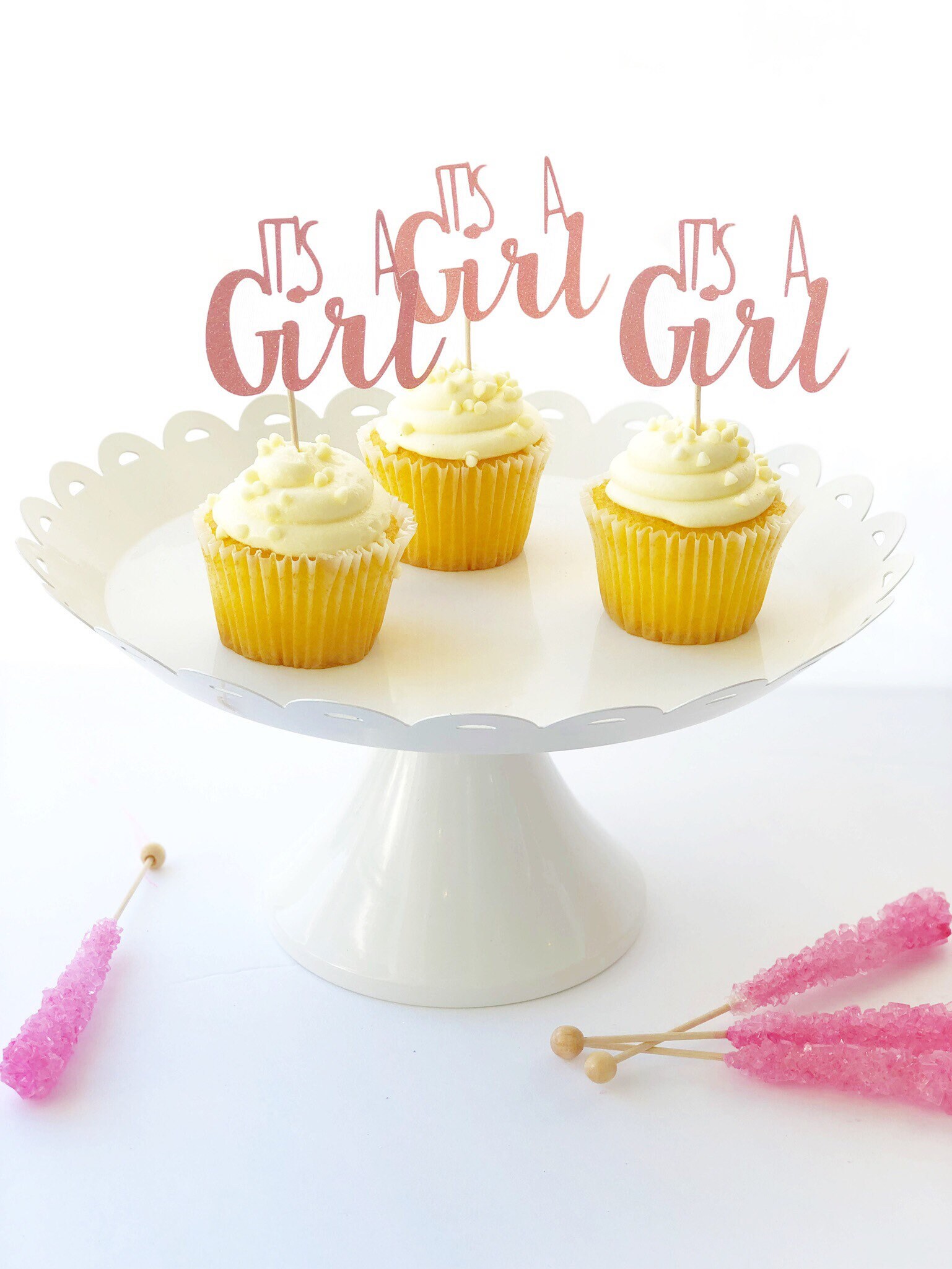 It's a Girl Cupcake Toppers Baby Girl Toppers Gender Etsy