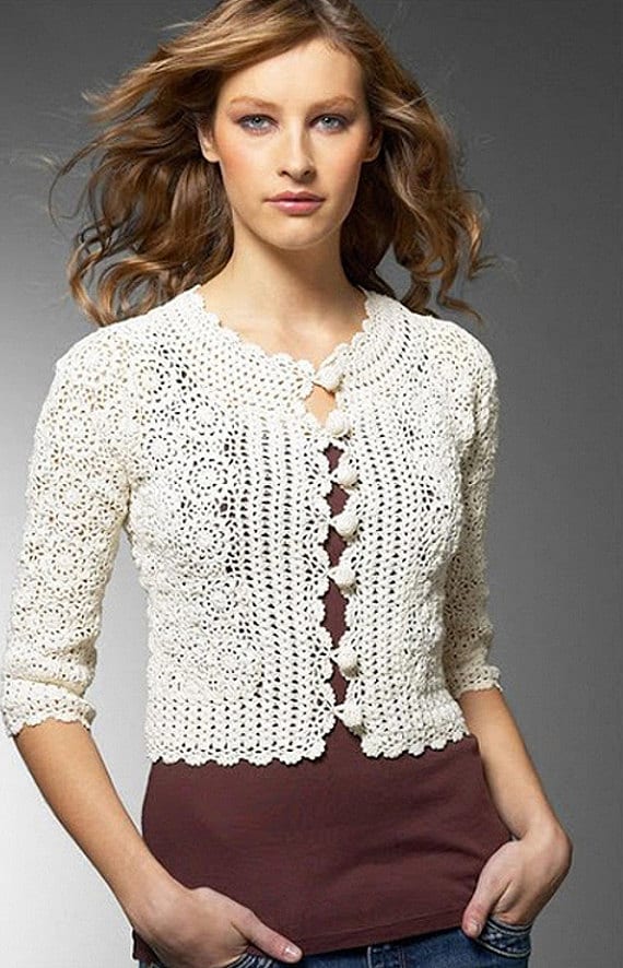 Crochet vintage jacket PATTERN detailed tutorial for every Etsy