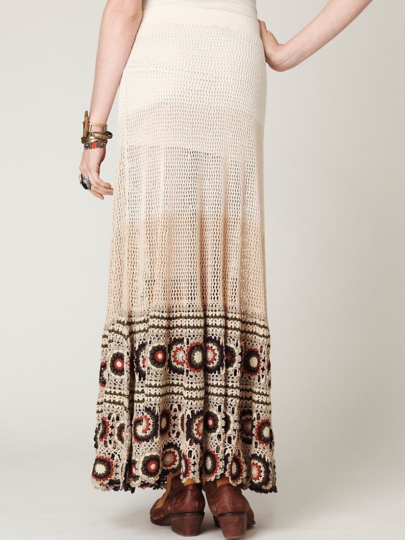 Crochet maxi skirt PATTERN boho maxi skirt pattern trendy | Etsy