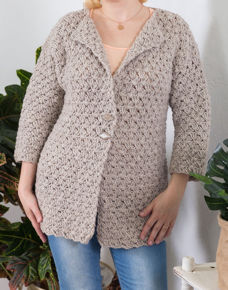 Crochet jacket PATTERN classic jacket tutorial stylish Etsy