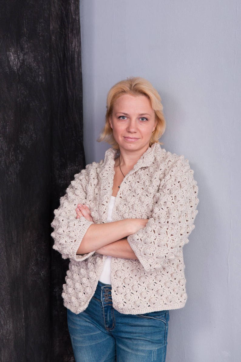 Crochet jacket PATTERN wool jacket tutorial warm jacket Etsy