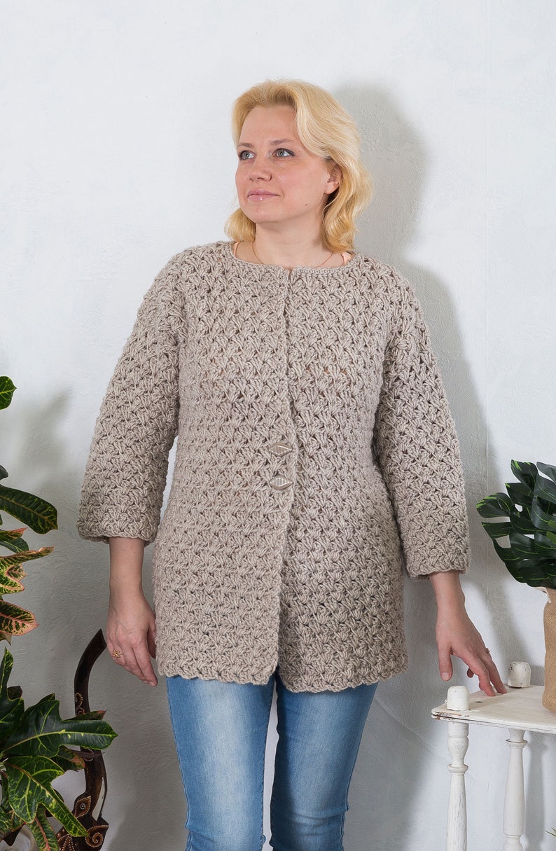 Crochet jacket PATTERN classic jacket tutorial stylish | Etsy