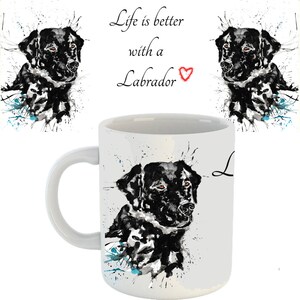 Labrador mug, lab mug, ceramic mug, labrador, black labrador, dog lover gift