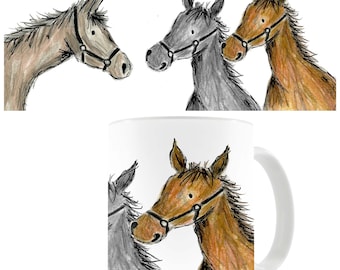 Horse mug, pony mug, ceramic mug, horse, colourful horse, horse lover gift